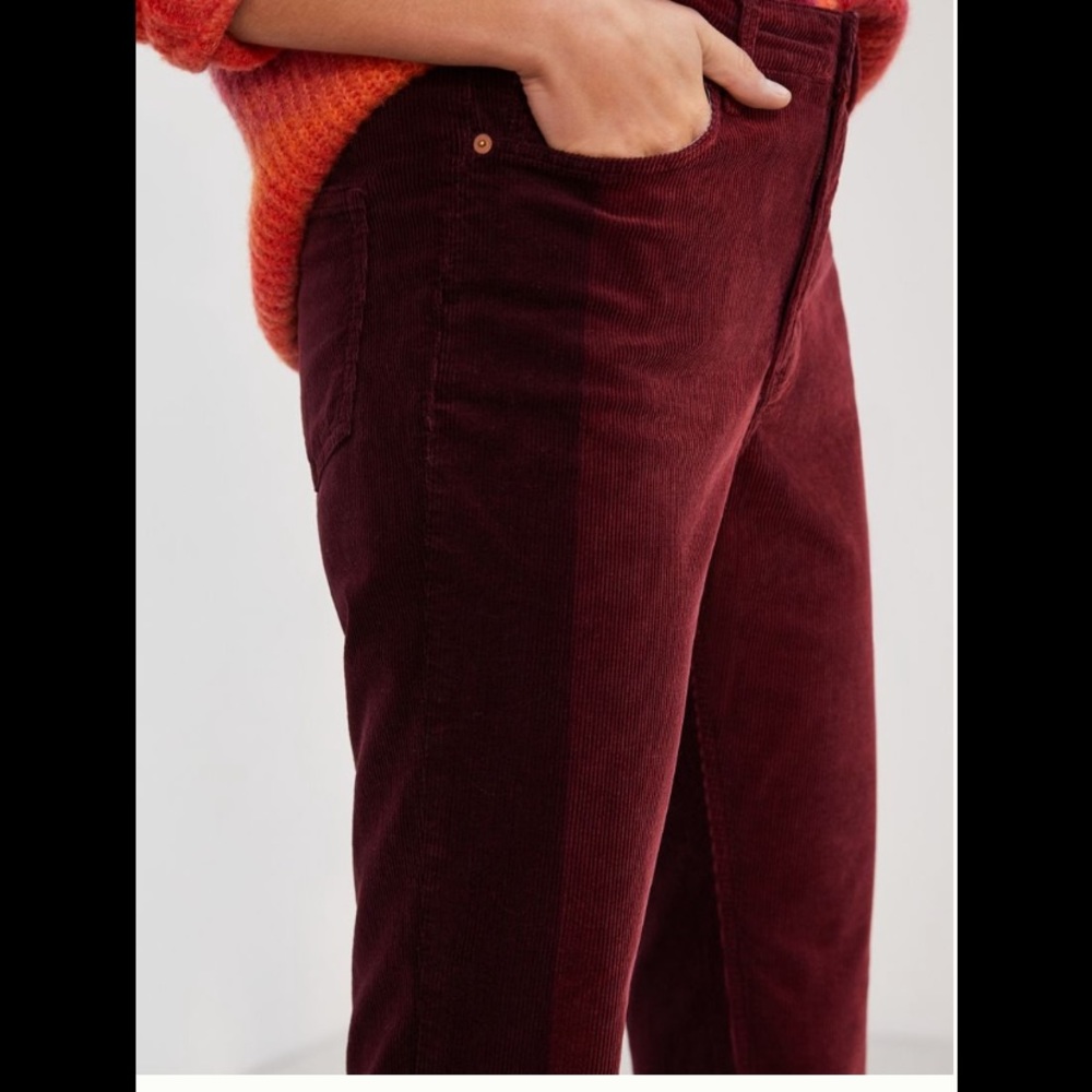 Anthropologie Burgundy Corduroy Ankle Pants - Picture 3 of 8